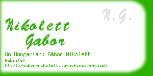 nikolett gabor business card